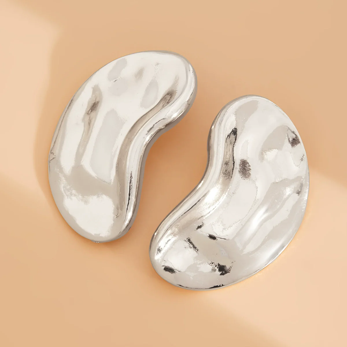 Jewelry Alloy Geometric Folding Water Drop Pendant Earrings Electroplating - Image 4