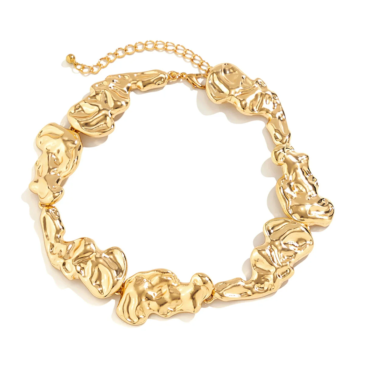 Jewelry Alloy Geometric Handmade Chain Irregular Collar Choker Lava Necklace For Women - Image 3