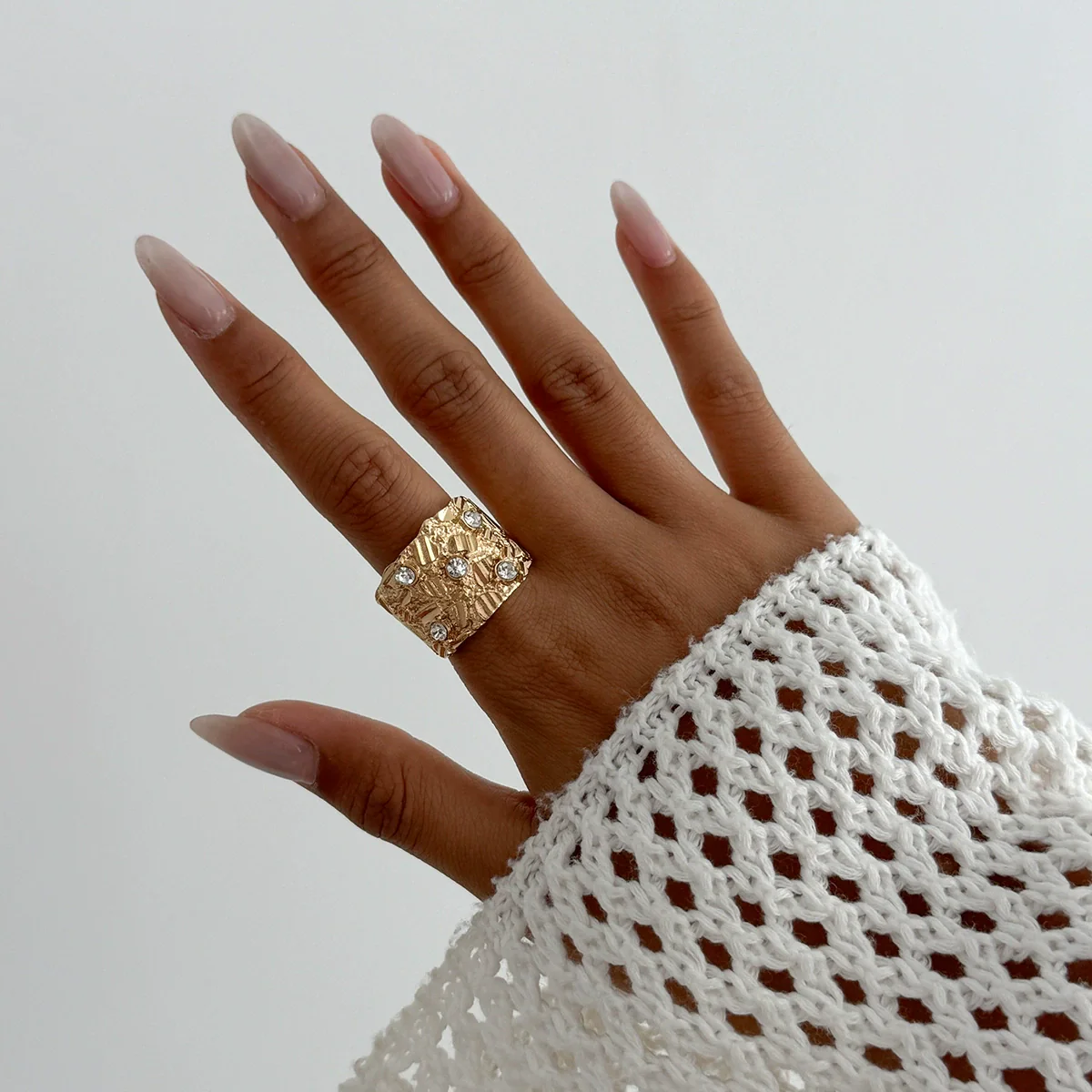 Jewelry Alloy Geometric Irregular Ring Electroplated Fashion Retro - Image 11