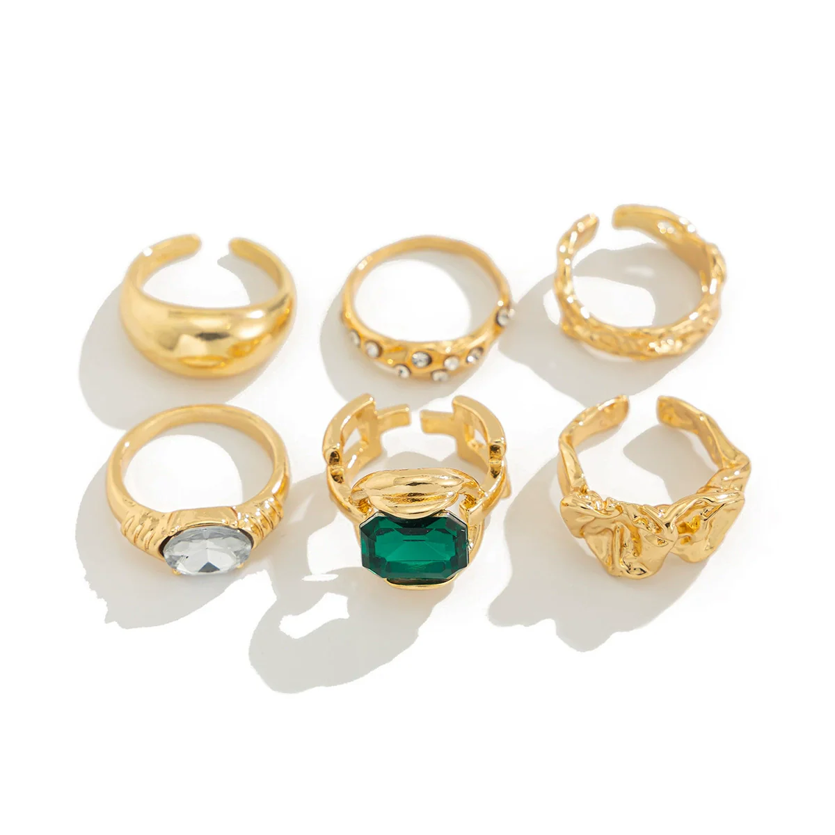 Jewelry Alloy Geometric Irregular Ring Electroplated Fashion Retro - Image 5