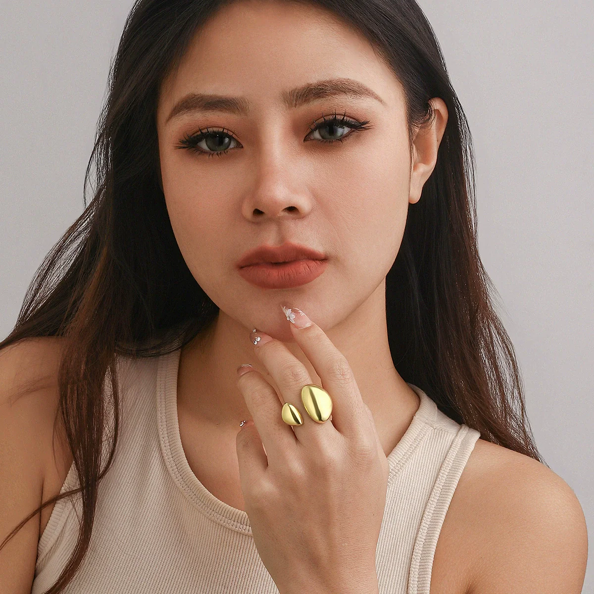Jewelry Alloy Geometric Ring Electroplated For Women - Image 8