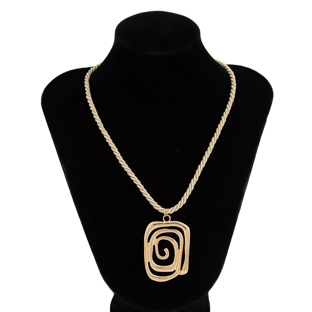 Jewelry Alloy Geometric Style Irregular Round Bead Bracelet And Spiral Pendant Necklace With Electroplating - Image 7