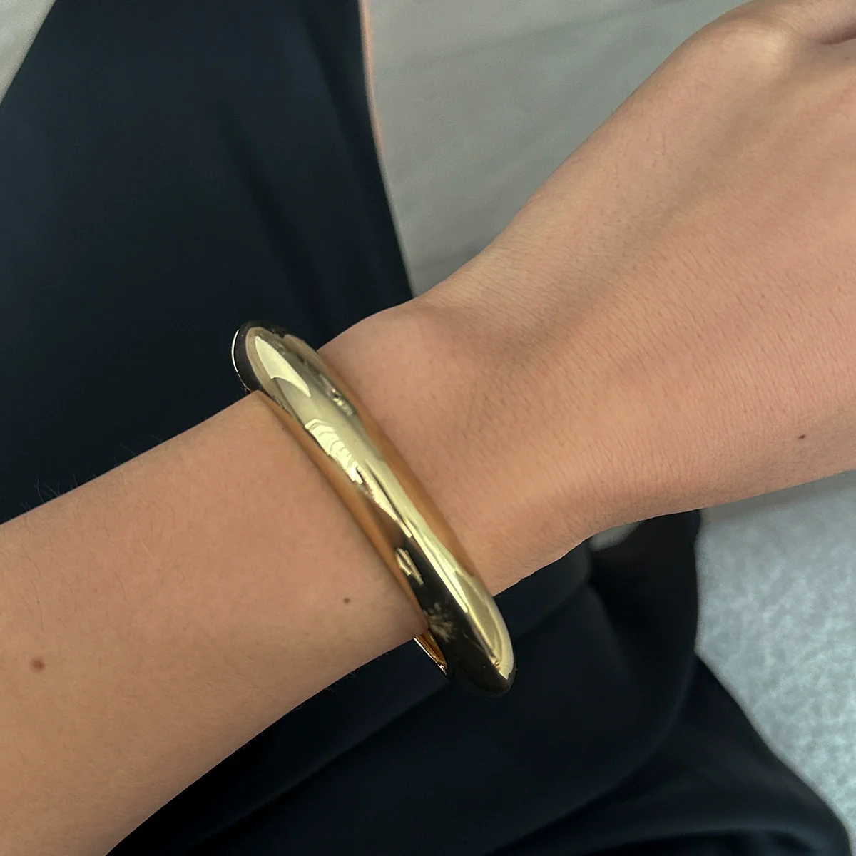 Jewelry Alloy Glossy Spring Bracelet Set Fashion Geometric Electroplating Design - Image 6
