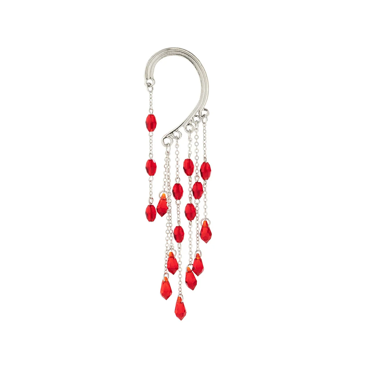 Jewelry Alloy Gothic Blood Drops Tassel Crystal Pendant Earrings For Women Electroplating - Image 5