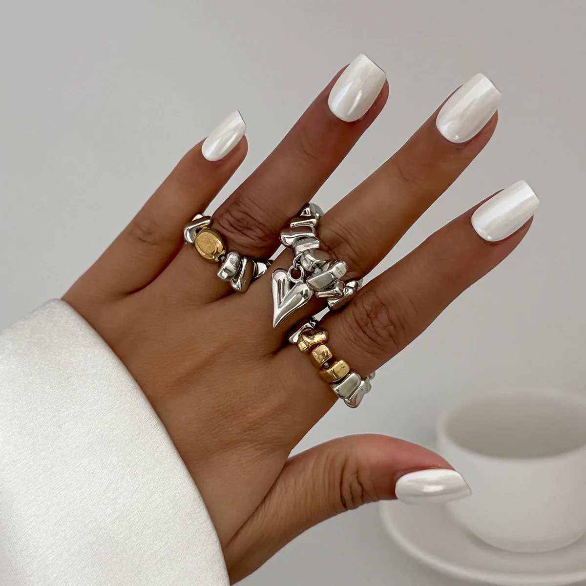Jewelry Alloy Heart Geometric Clavicle Chain Electroplating Light Luxury Style - Image 7
