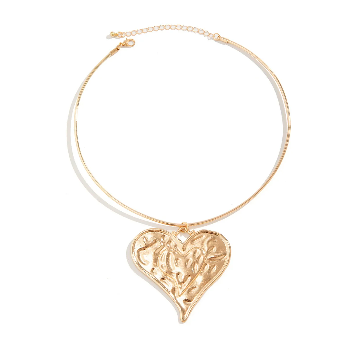 Jewelry Alloy Heart Geometric Pendant Collar Necklace For Women - Image 3