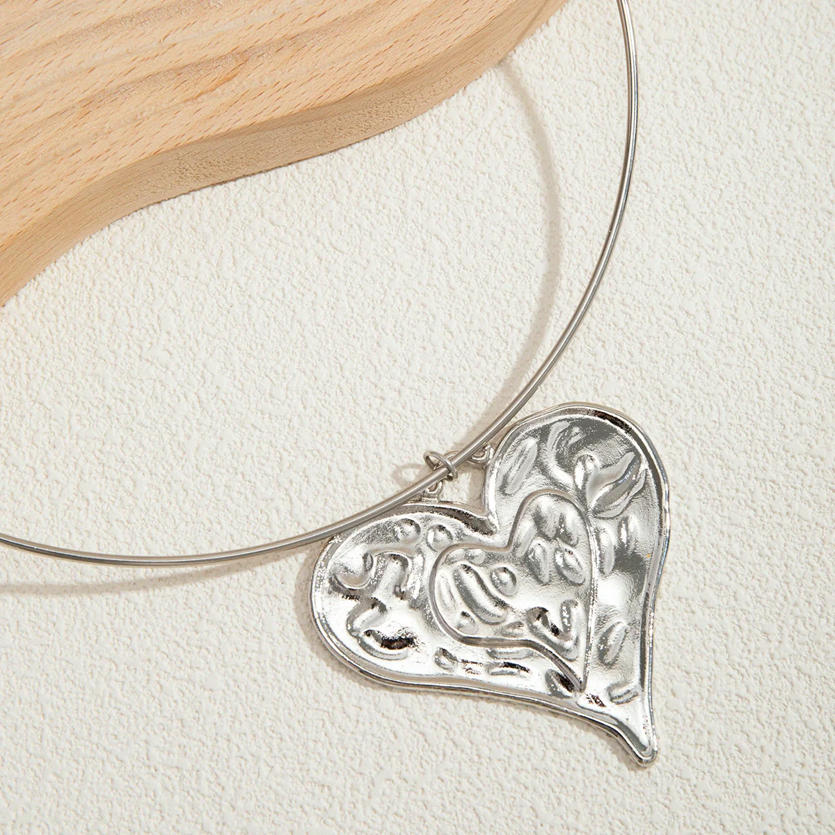 Jewelry Alloy Heart Geometric Pendant Collar Necklace For Women - Image 4