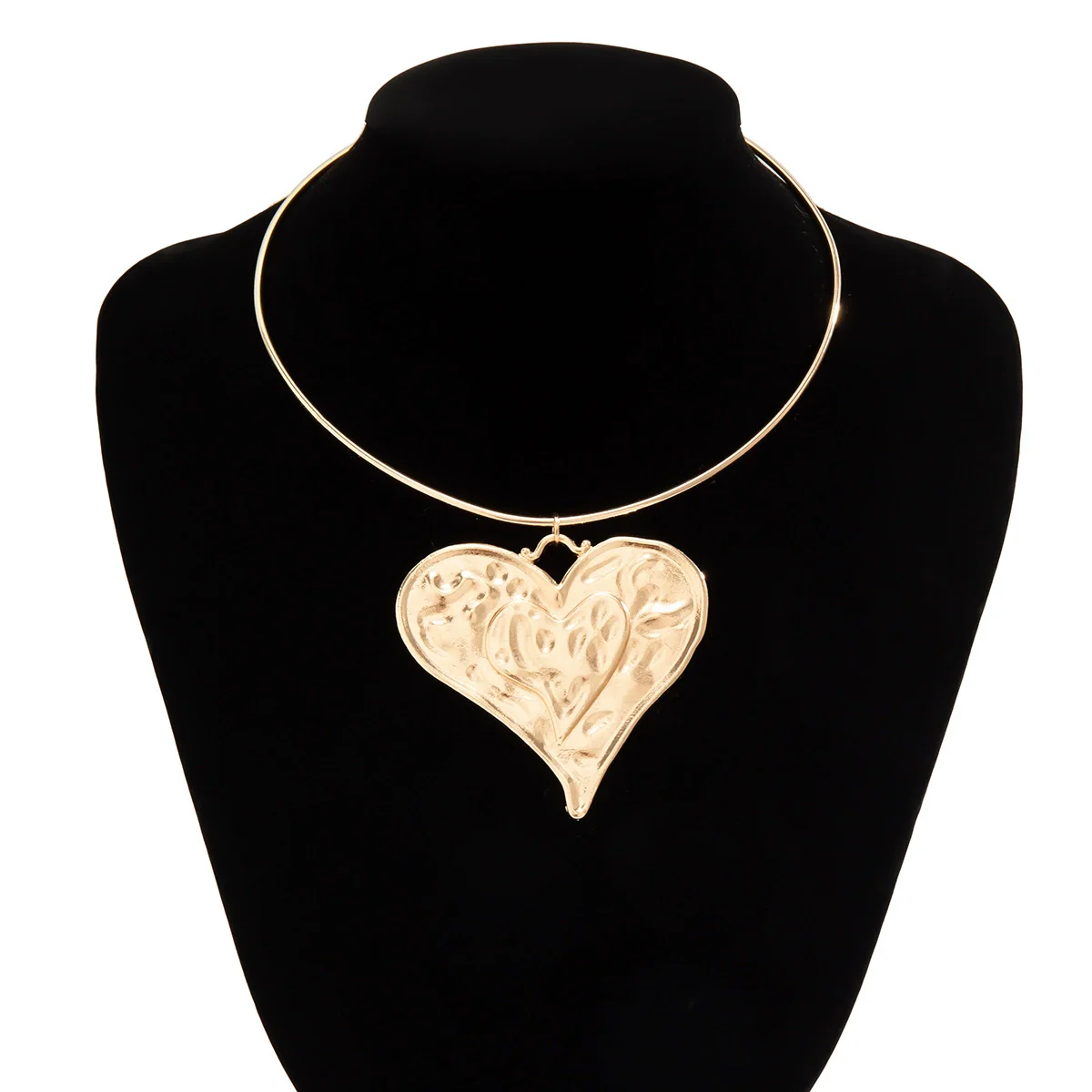 Jewelry Alloy Heart Geometric Pendant Collar Necklace For Women - Image 5