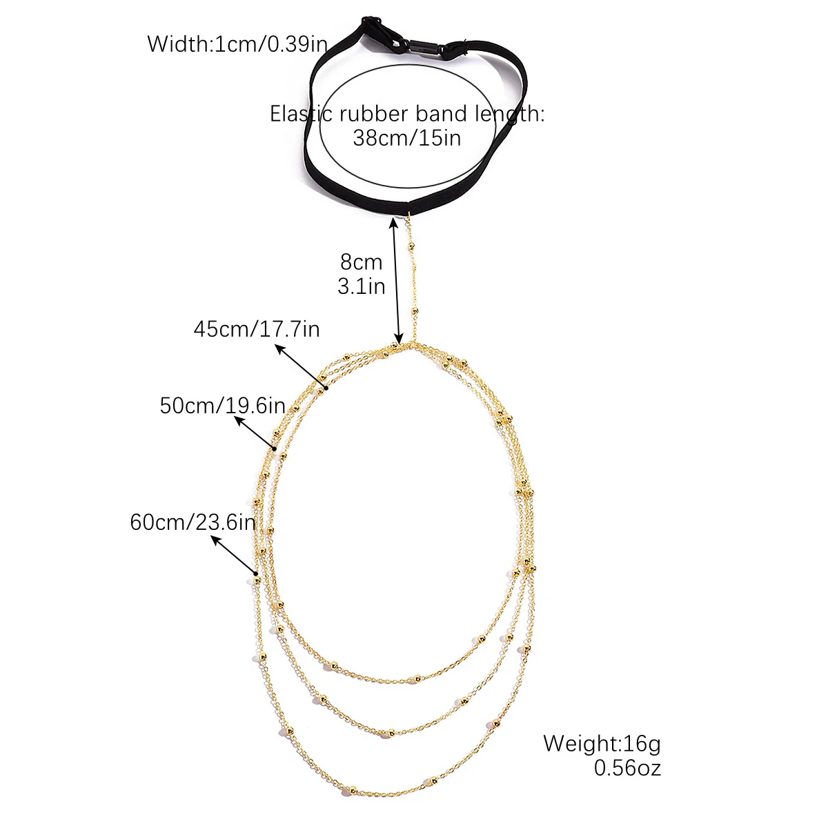 Jewelry Alloy Heart Thigh Chain Women's Bohemian Multilayer Elastic Rice Beads Style - Image 10
