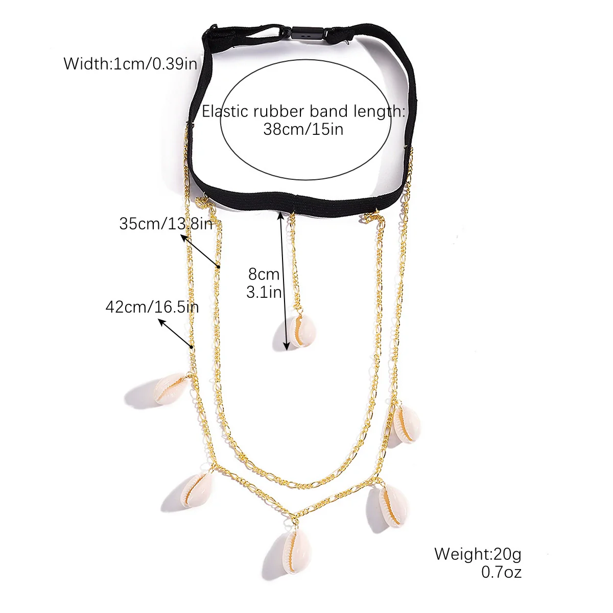Jewelry Alloy Heart Thigh Chain Women's Bohemian Multilayer Elastic Rice Beads Style - Image 7