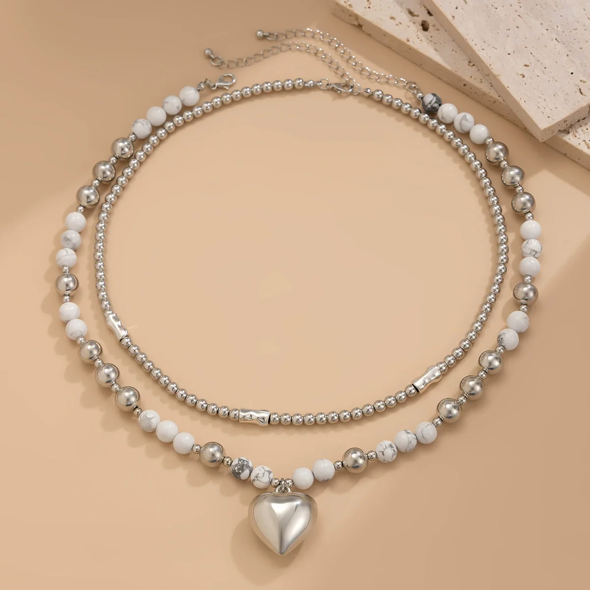 Jewelry Alloy Heartshaped Clavicle Chain With Electroplating Treatment - Image 4