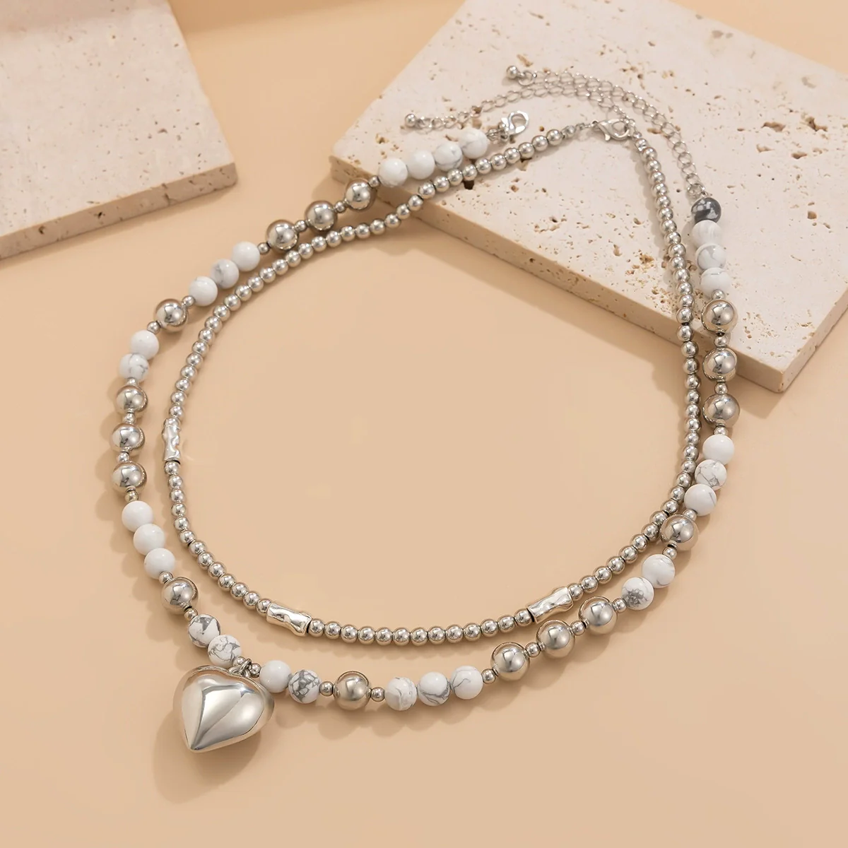 Jewelry Alloy Heartshaped Clavicle Chain With Electroplating Treatment - Image 7