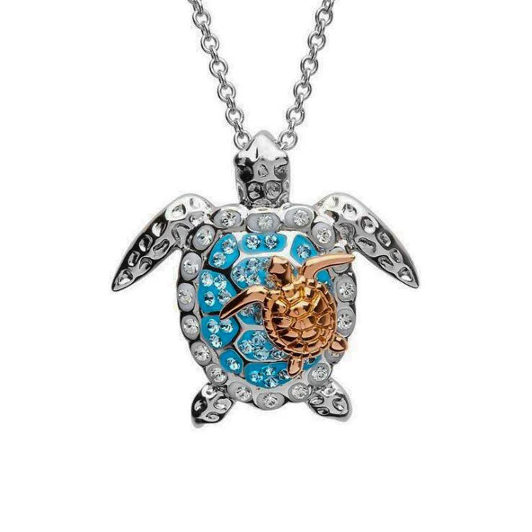 Jewelry Alloy Heartshaped Geometric Blue Purple Crystal Electroplated Clavicle Chain - Image 11