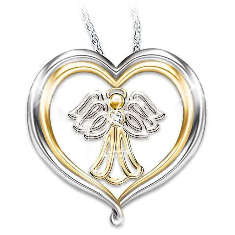 Jewelry Alloy Heartshaped Geometric Blue Purple Crystal Electroplated Clavicle Chain - Image 9