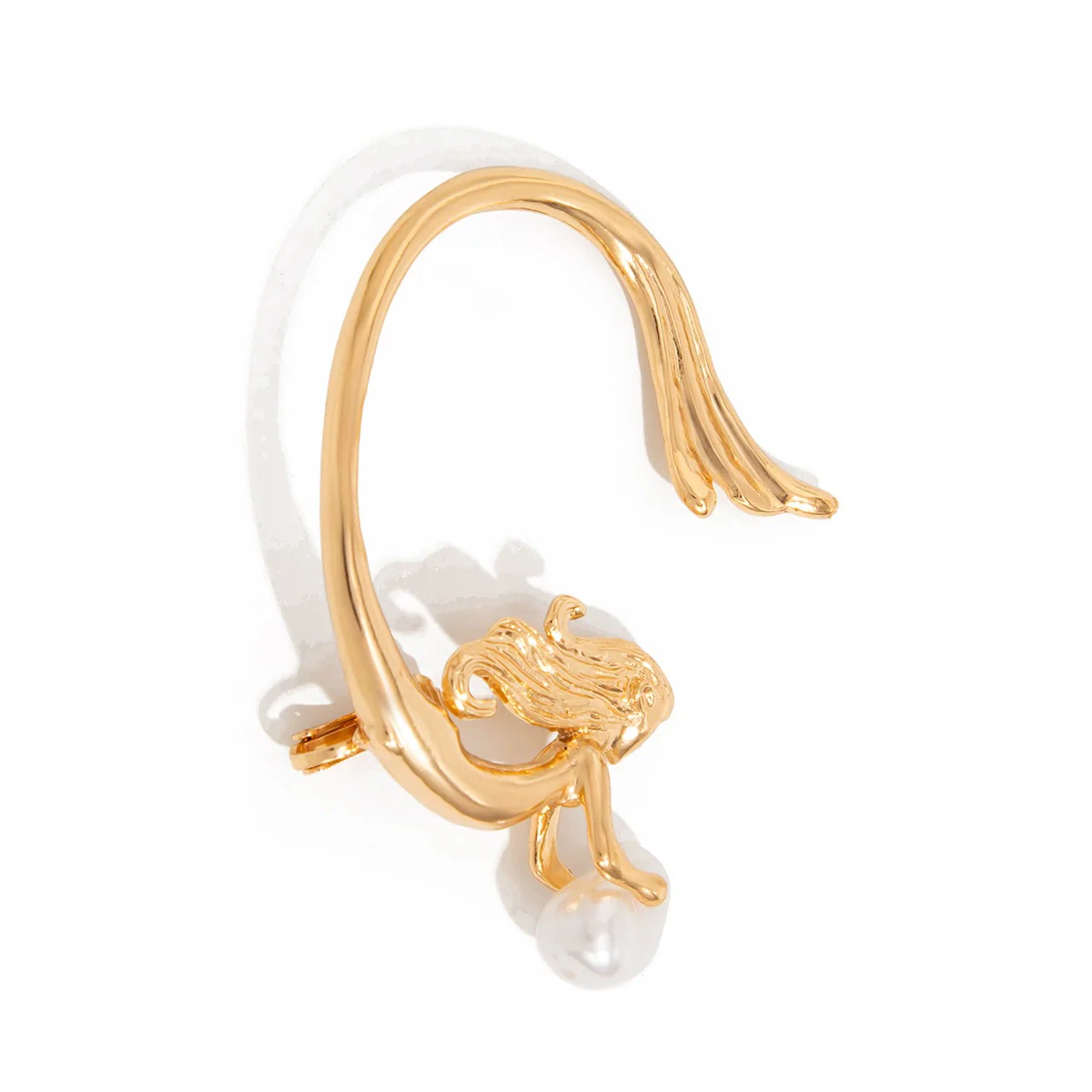 Jewelry Alloy Imitation Pearl Angel Mermaid Ear Clip Ins Style Electroplating - Image 5