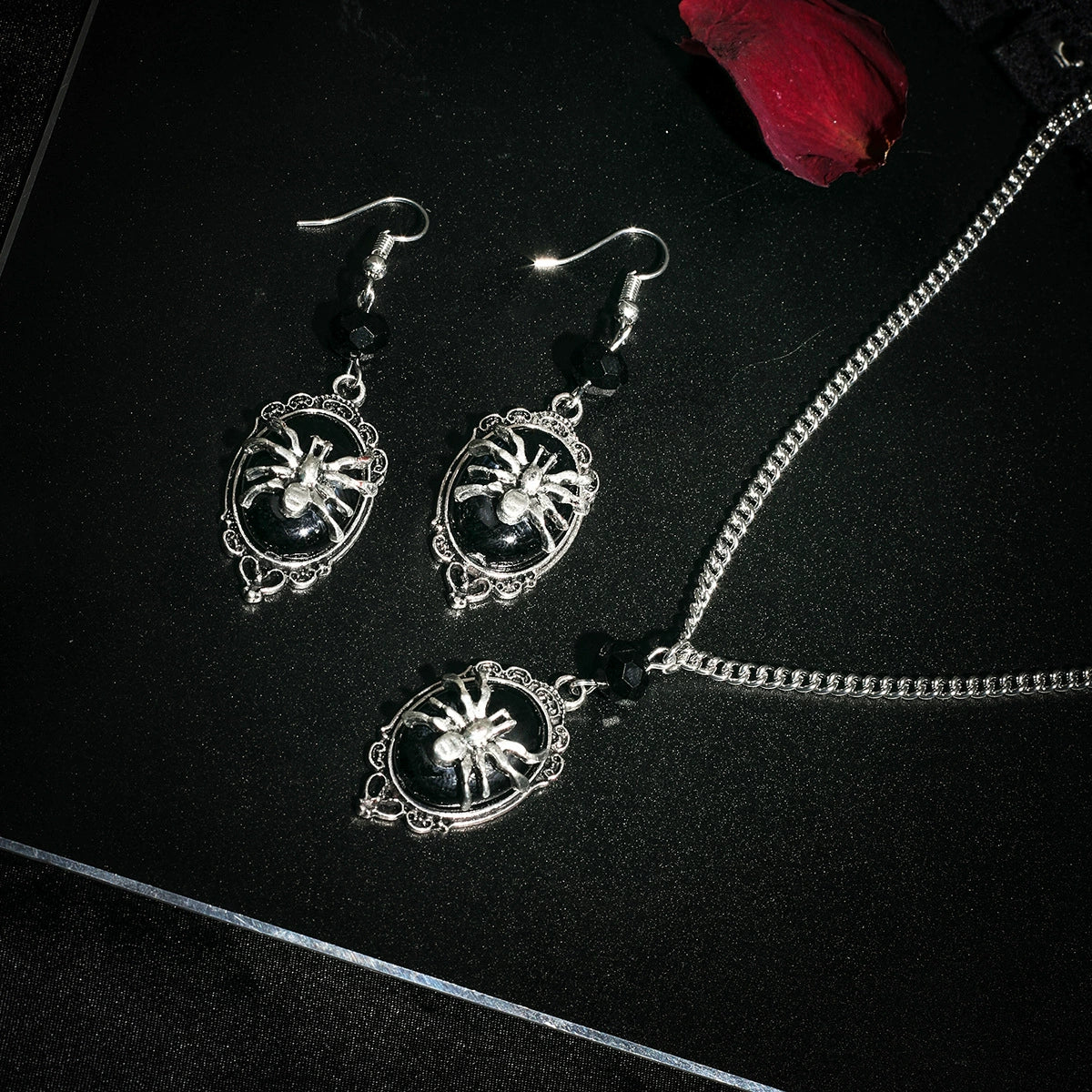 Jewelry Alloy Iron Chain Animal Zodiac Gothic Vintage Spider Pendant Electroplating Necklace For Women - Image 4