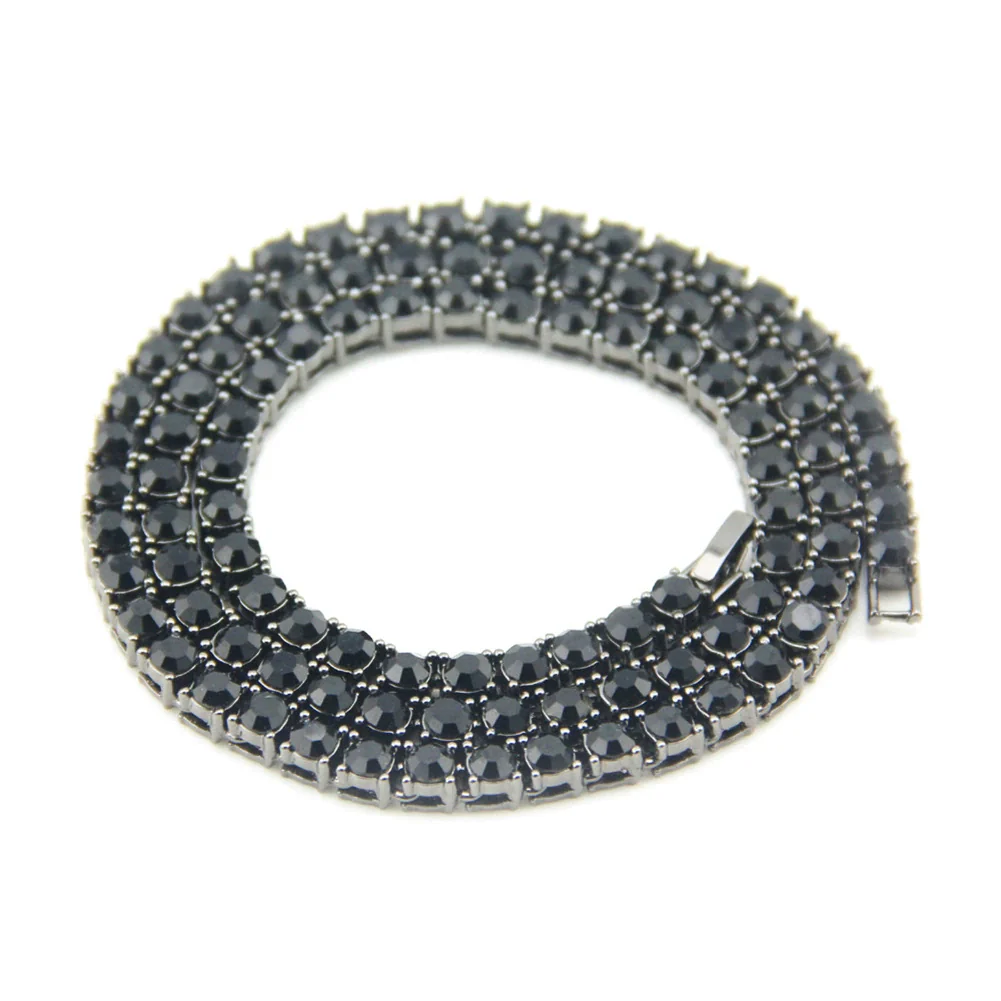 Jewelry Alloy Men's Diamondencrusted Geometric Box Chain Necklace Pendant - Image 3