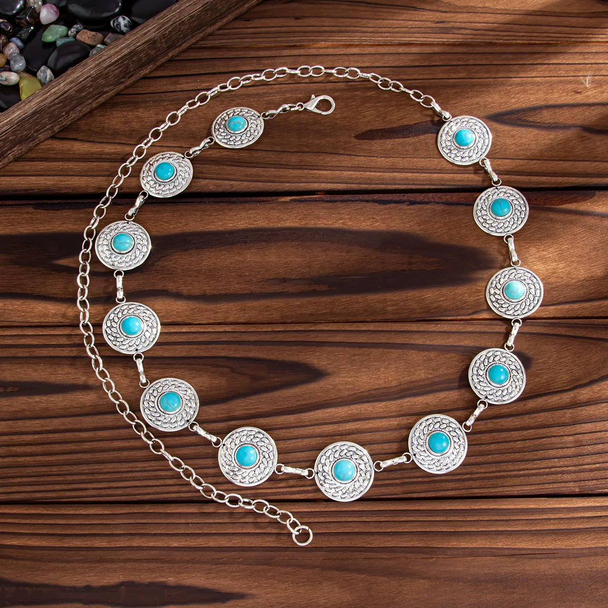 Jewelry Alloy Peach Heart Splicing Hip Hop Style Body Chain For Female - Image 4