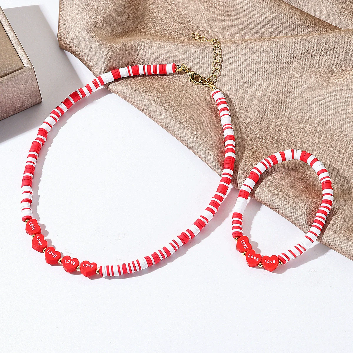 Jewelry Alloy Pearl Chain Heart Bow Geometric Sweet Style Electroplating Valentine's Day Women's Bracelet Necklace - Image 14