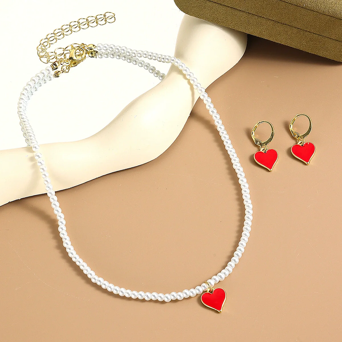 Jewelry Alloy Pearl Chain Heart Bow Geometric Sweet Style Electroplating Valentine's Day Women's Bracelet Necklace - Image 27