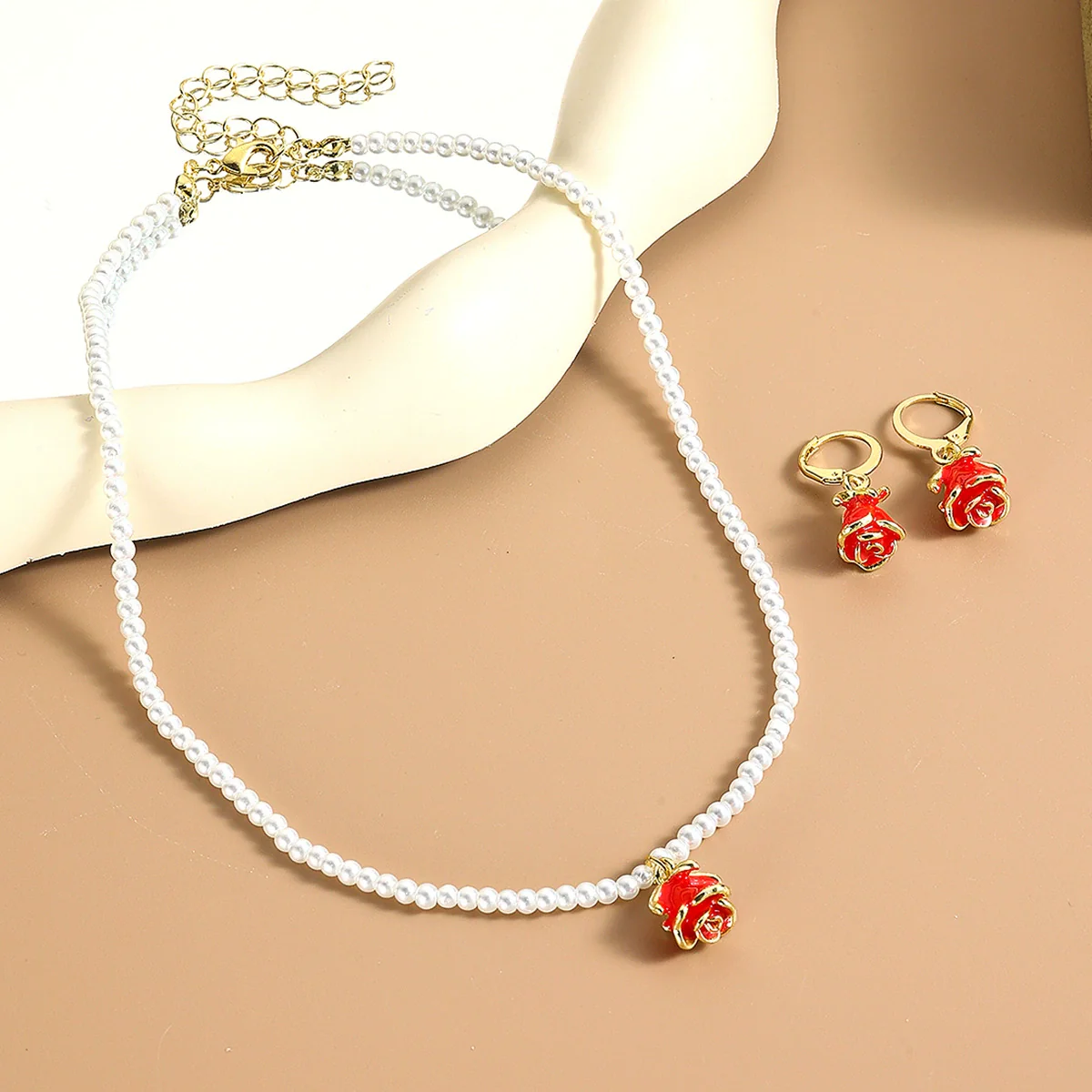 Jewelry Alloy Pearl Chain Heart Bow Geometric Sweet Style Electroplating Valentine's Day Women's Bracelet Necklace - Image 28