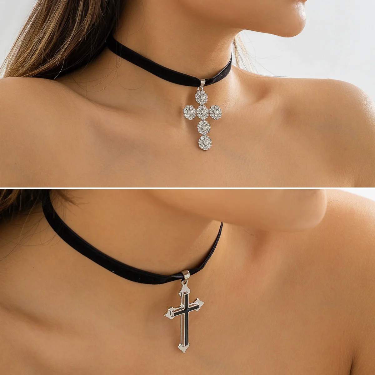 Jewelry Alloy Pendant Necklace With Geometric Pattern And Diamond For Women - Image 2