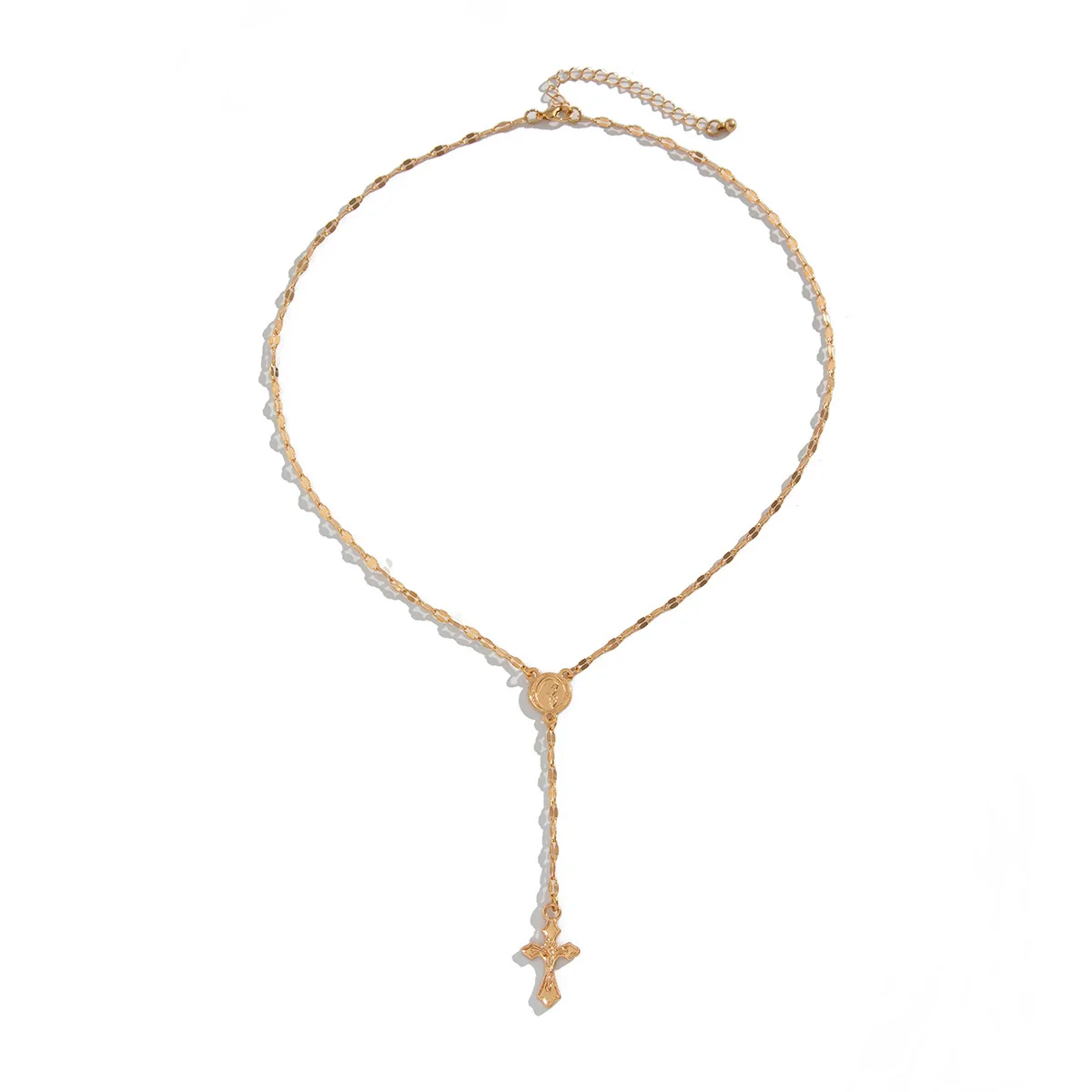 Jewelry Alloy Pendant Necklace With Geometric Pattern Copper Chain Electroplated For Women - Image 5