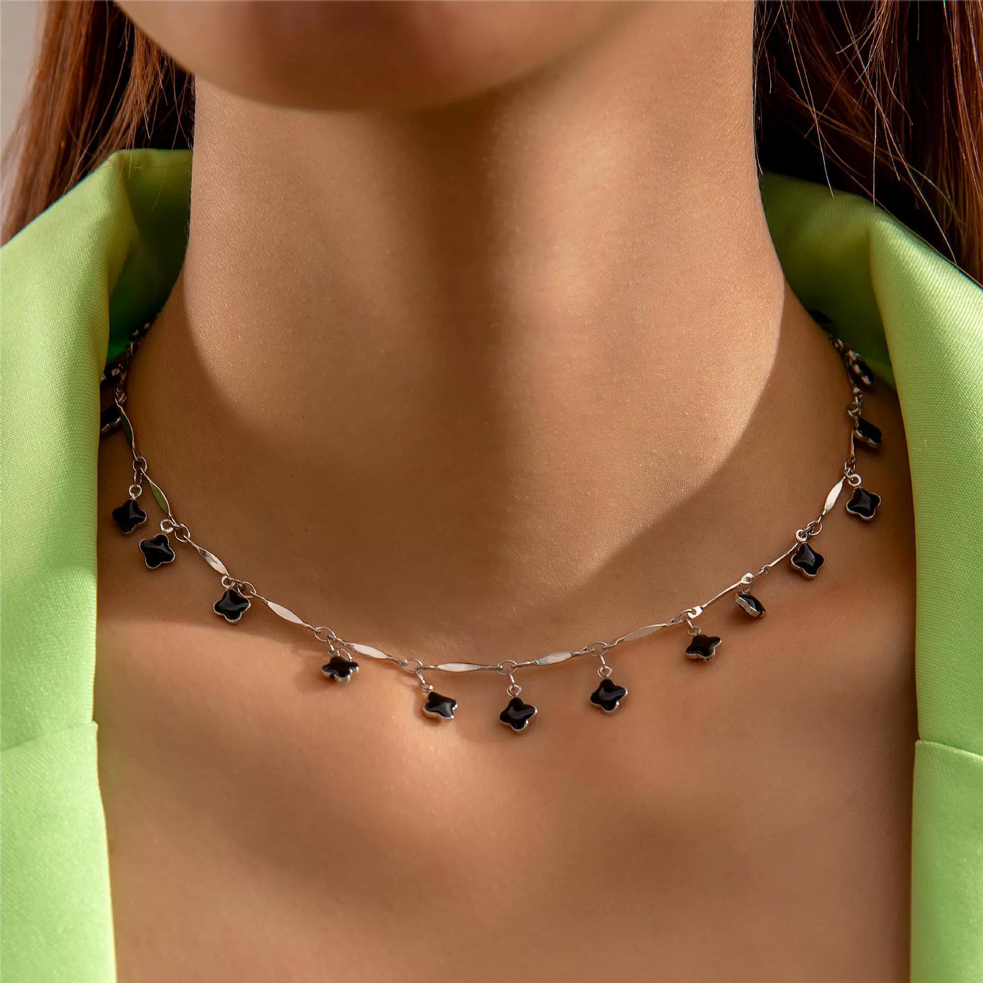 Jewelry Alloy Resin Drop Shape Beaded Necklace Electroplating - Image 15