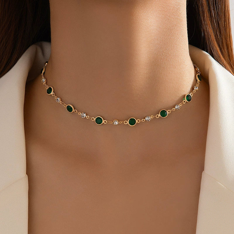 Jewelry Alloy Resin Drop Shape Beaded Necklace Electroplating - Image 17