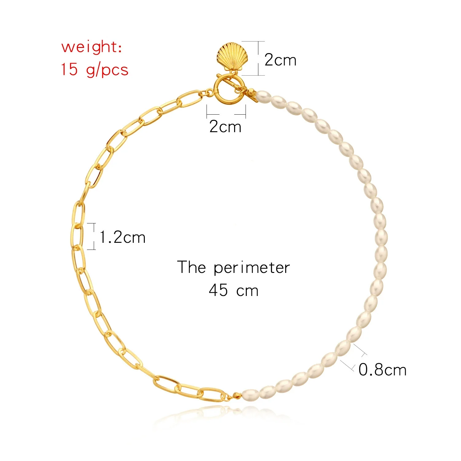 Jewelry Alloy Shell Scallop Pendant Necklace With Electroplating Treatment - Image 4