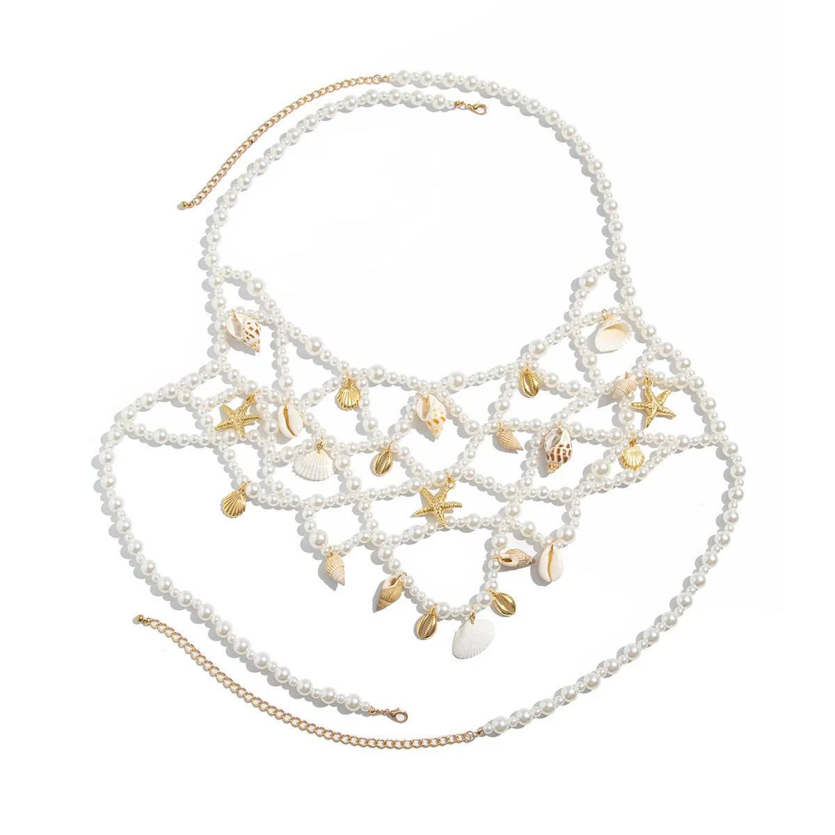 Jewelry Alloy Shell Starfish Imitation Pearl Pendant Waist Chain Body Chain - Image 5