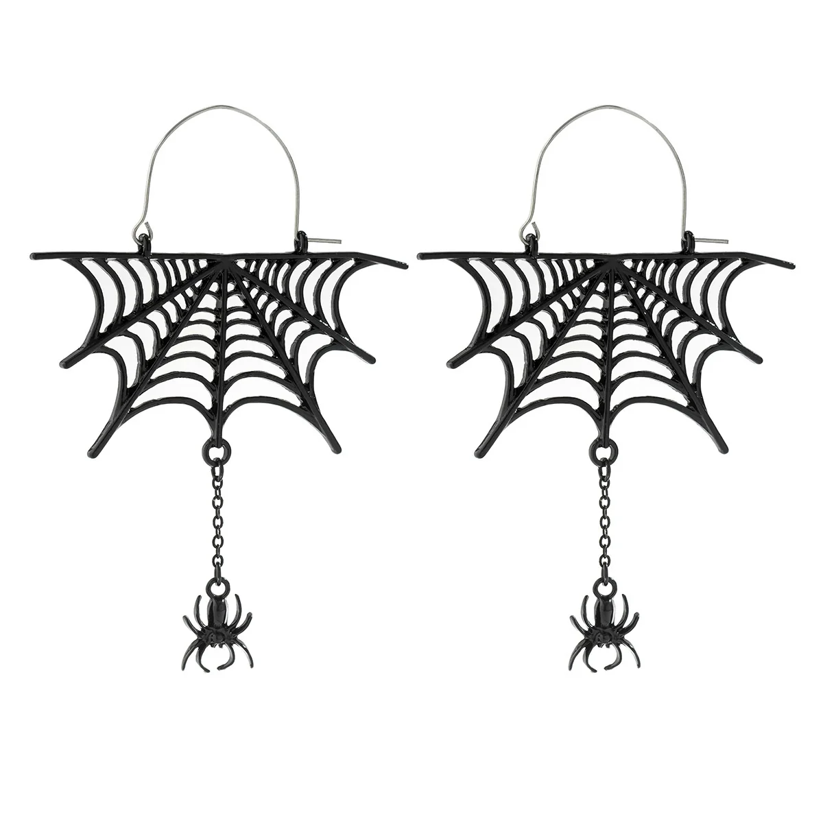 Jewelry Alloy Spider Animal Zodiac Hollow Electroplated Tassel Earrings For Women Dark Style - Image 3