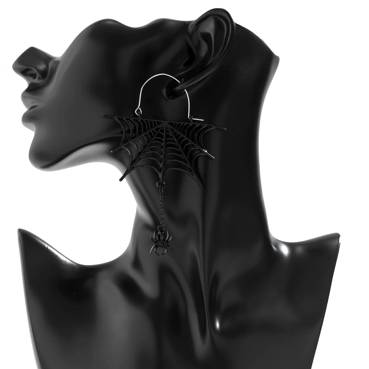 Jewelry Alloy Spider Animal Zodiac Hollow Electroplated Tassel Earrings For Women Dark Style - Image 5