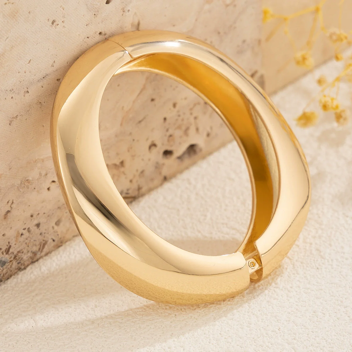 Jewelry Alloy Spring Bracelet Irregular Water Drop Shape Electroplating Minimalist Style - Image 10
