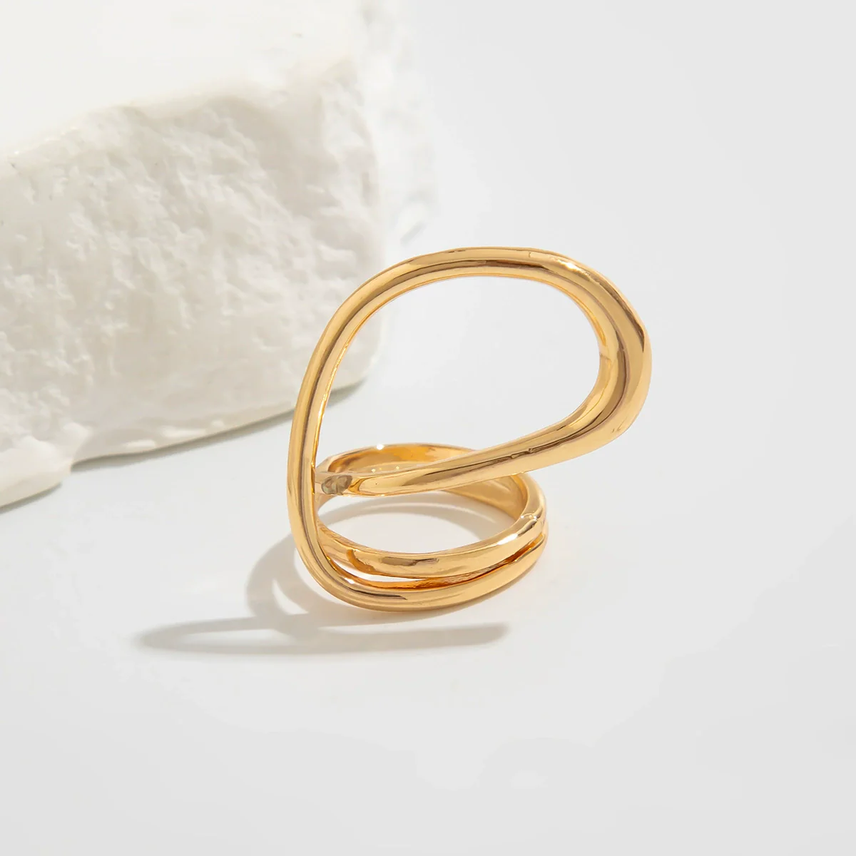 Jewelry Alloy Spring Bracelet Irregular Water Drop Shape Electroplating Minimalist Style - Image 14