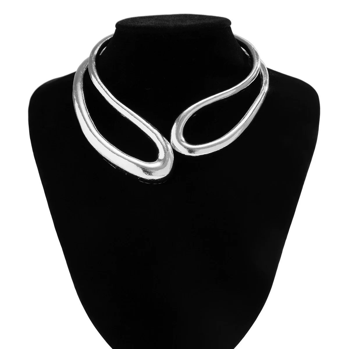 Jewelry Alloy Ushaped Twisted Double Collar Choker Bracelet Electroplated For Women - Image 9