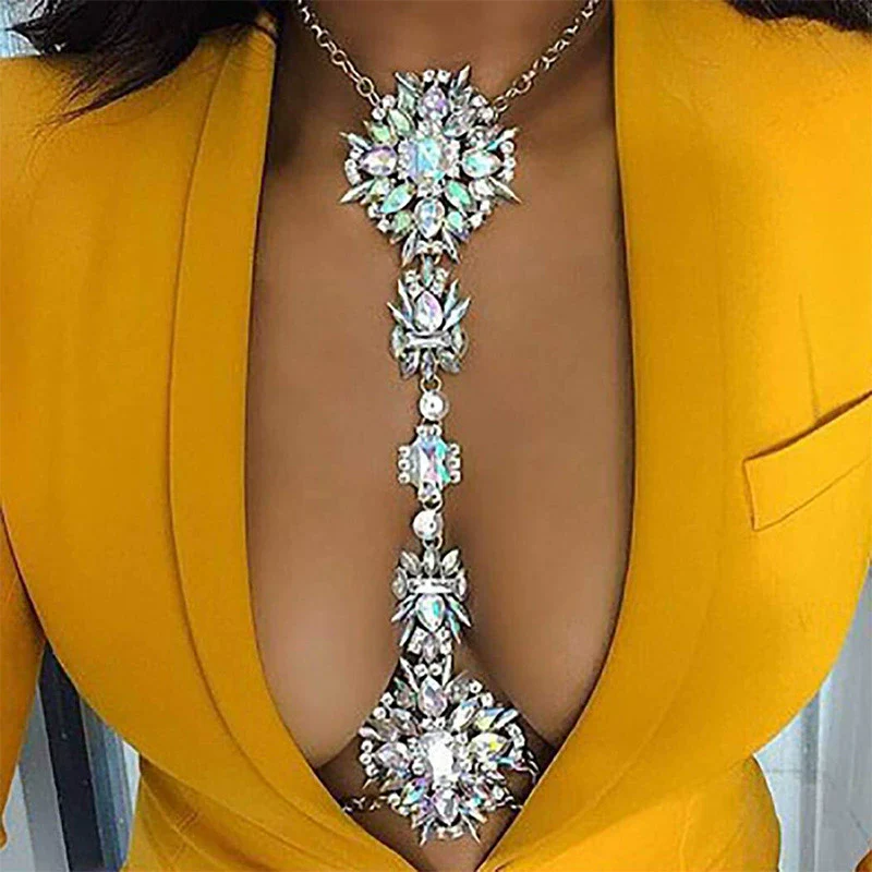 Jewelry Alloy Water Wave Chain Mixed Gem Inlay Flowers Style Women's