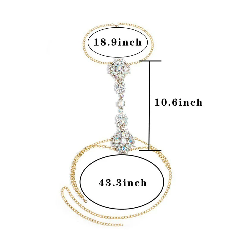Jewelry Alloy Water Wave Chain Mixed Gem Inlay Flowers Style Women's - Image 5
