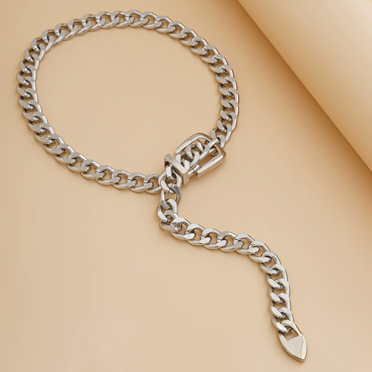 Jewelry Aluminum Alloy Geometric Grinding Electroplating Clavicle Chain Necklace - Image 4