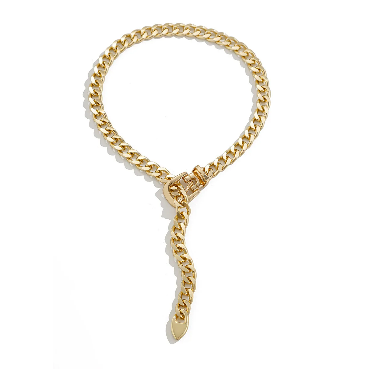 Jewelry Aluminum Alloy Geometric Grinding Electroplating Clavicle Chain Necklace - Image 5