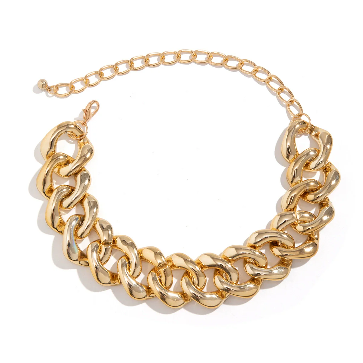 Jewelry Aluminum Cross Chain Women's Simple Punk Geometric Frosted Electroplated Necklace - Image 5