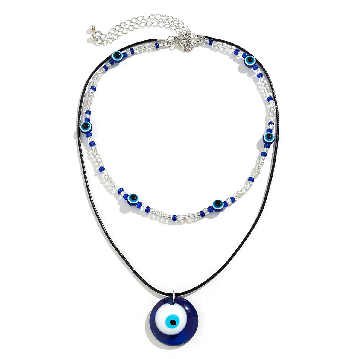 Jewelry Beaded Necklace With Acrylic Pendant Handmade Geometric Style For Women - Image 5