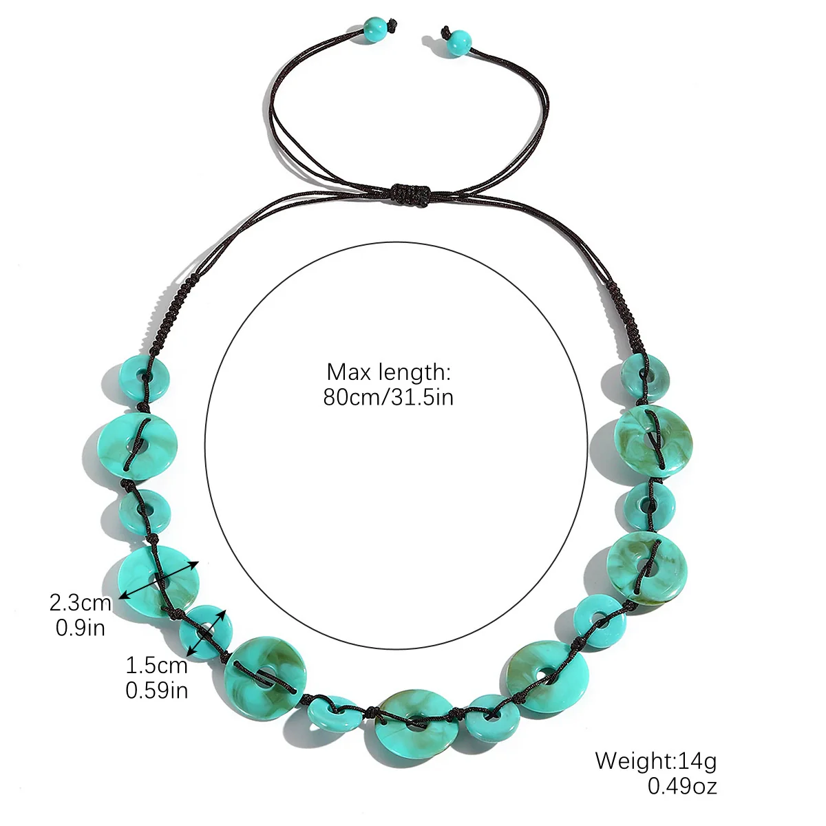 Jewelry Bohemian Plastic Resin Organic Glass Geometric Handmade Polished Necklace For Women - Image 5