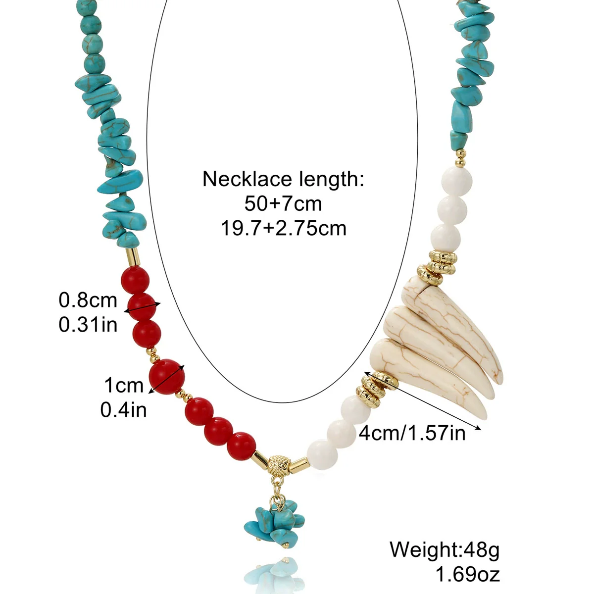 Jewelry Bracelet And Necklace Mixed Material Ball Chain Ushape Geometric Electroplating For Women - Image 10