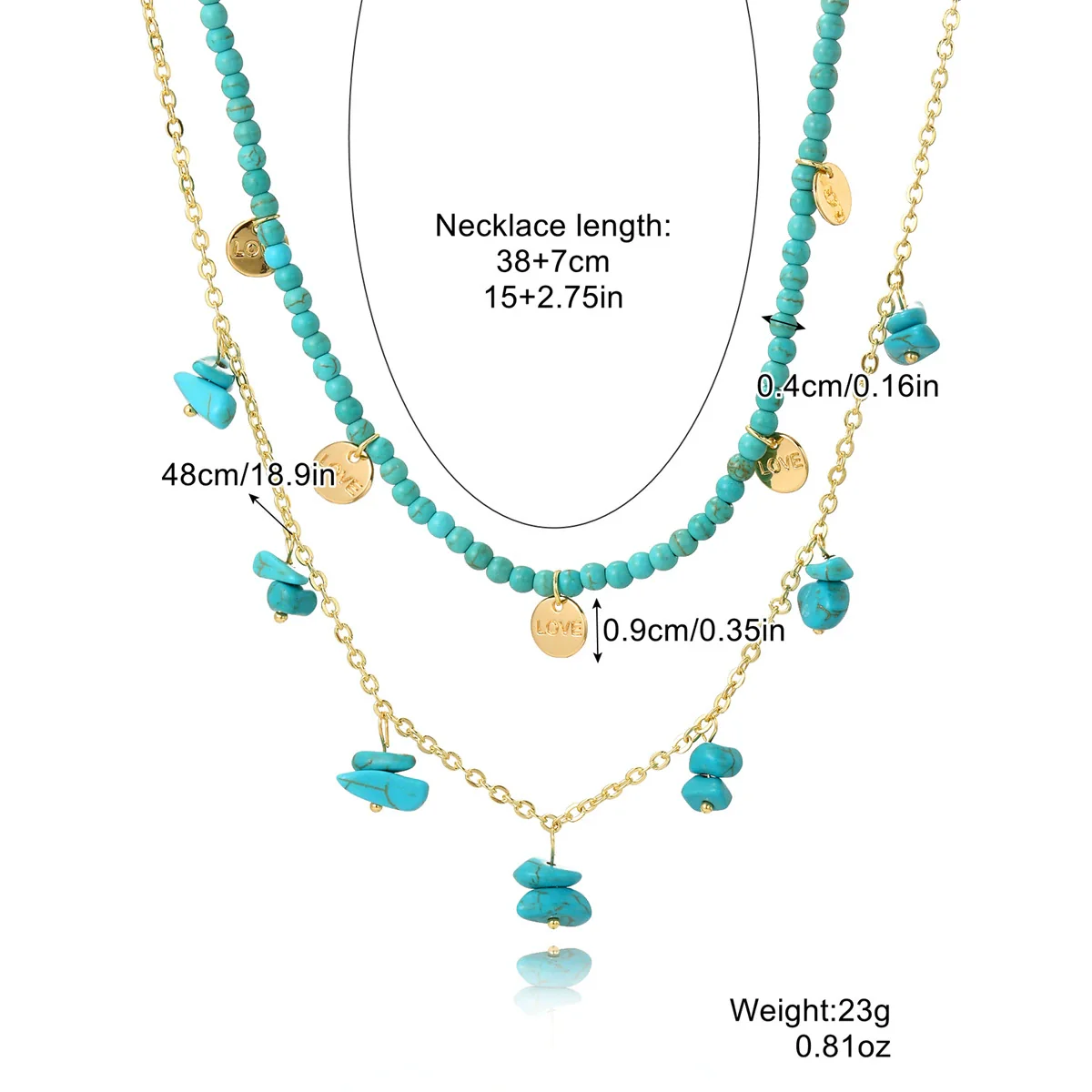 Jewelry Bracelet And Necklace Mixed Material Ball Chain Ushape Geometric Electroplating For Women - Image 17