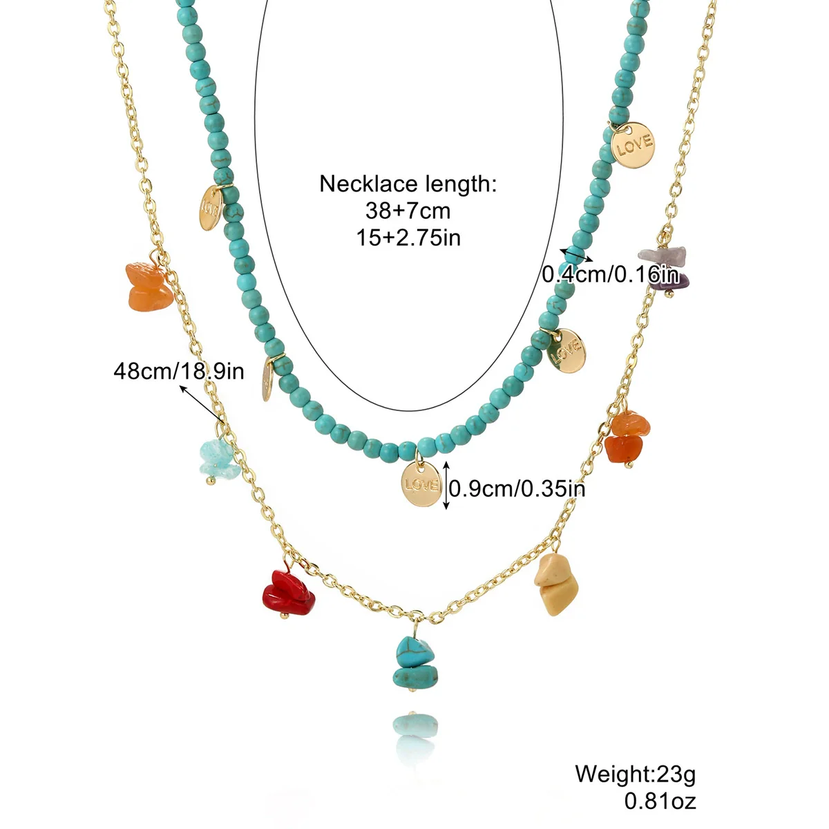 Jewelry Bracelet And Necklace Mixed Material Ball Chain Ushape Geometric Electroplating For Women - Image 18