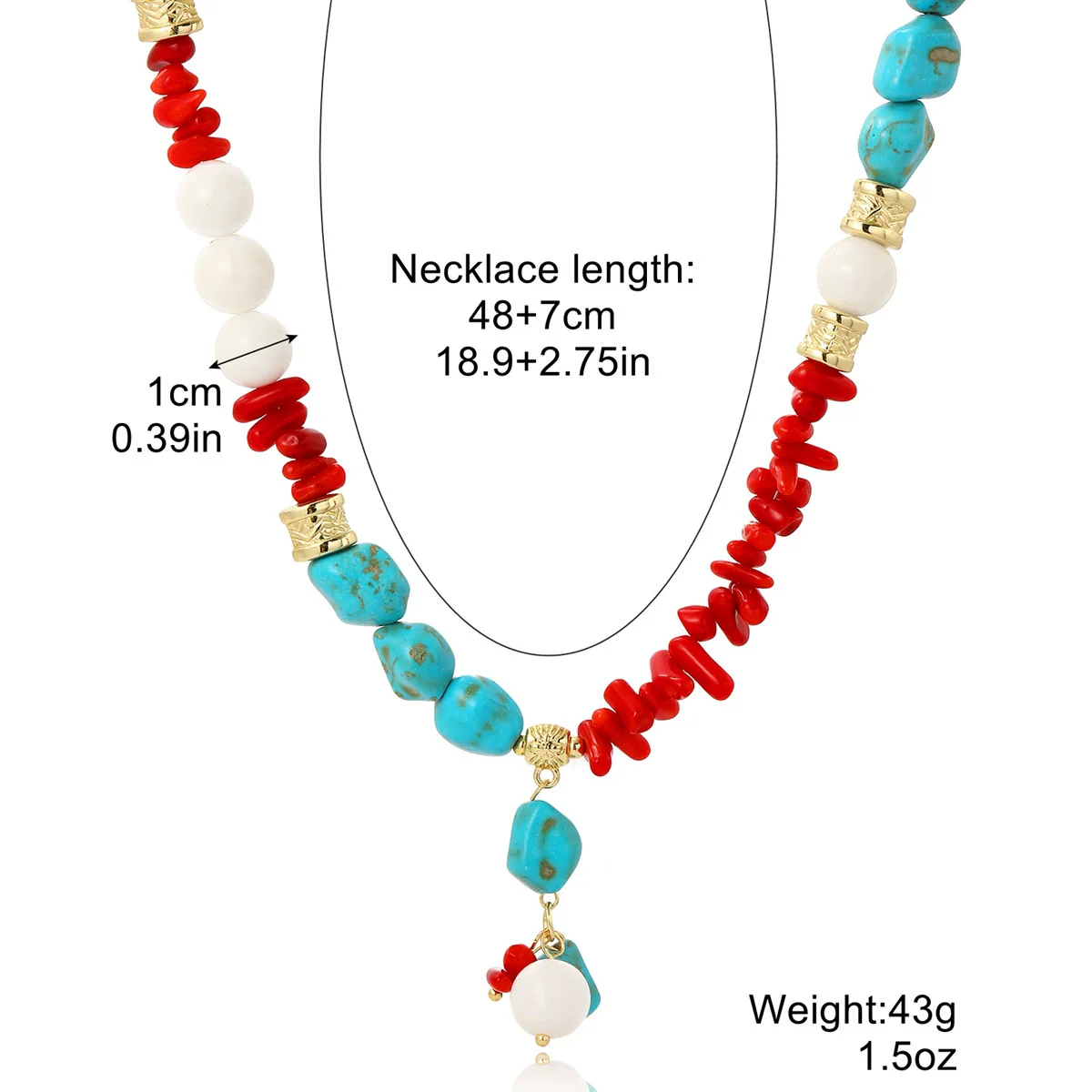 Jewelry Bracelet And Necklace Mixed Material Ball Chain Ushape Geometric Electroplating For Women - Image 5