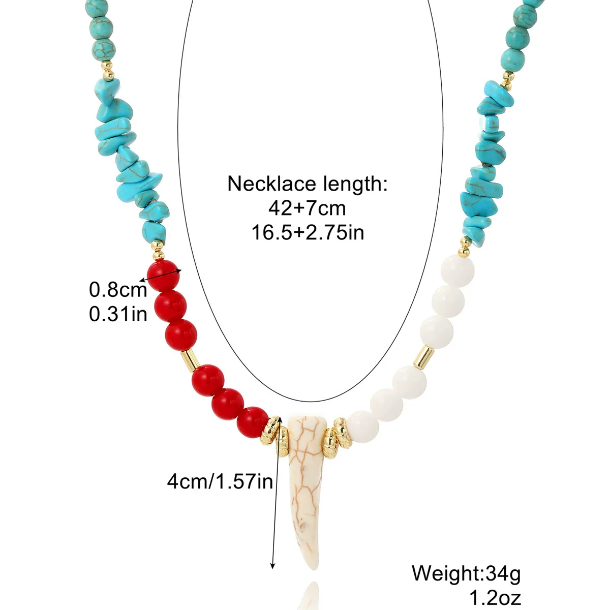 Jewelry Bracelet And Necklace Mixed Material Ball Chain Ushape Geometric Electroplating For Women - Image 6