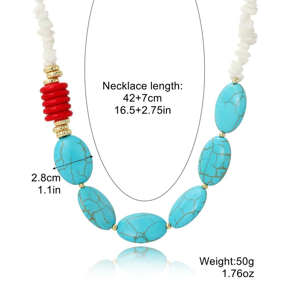 Jewelry Bracelet And Necklace Mixed Material Ball Chain Ushape Geometric Electroplating For Women - Image 7
