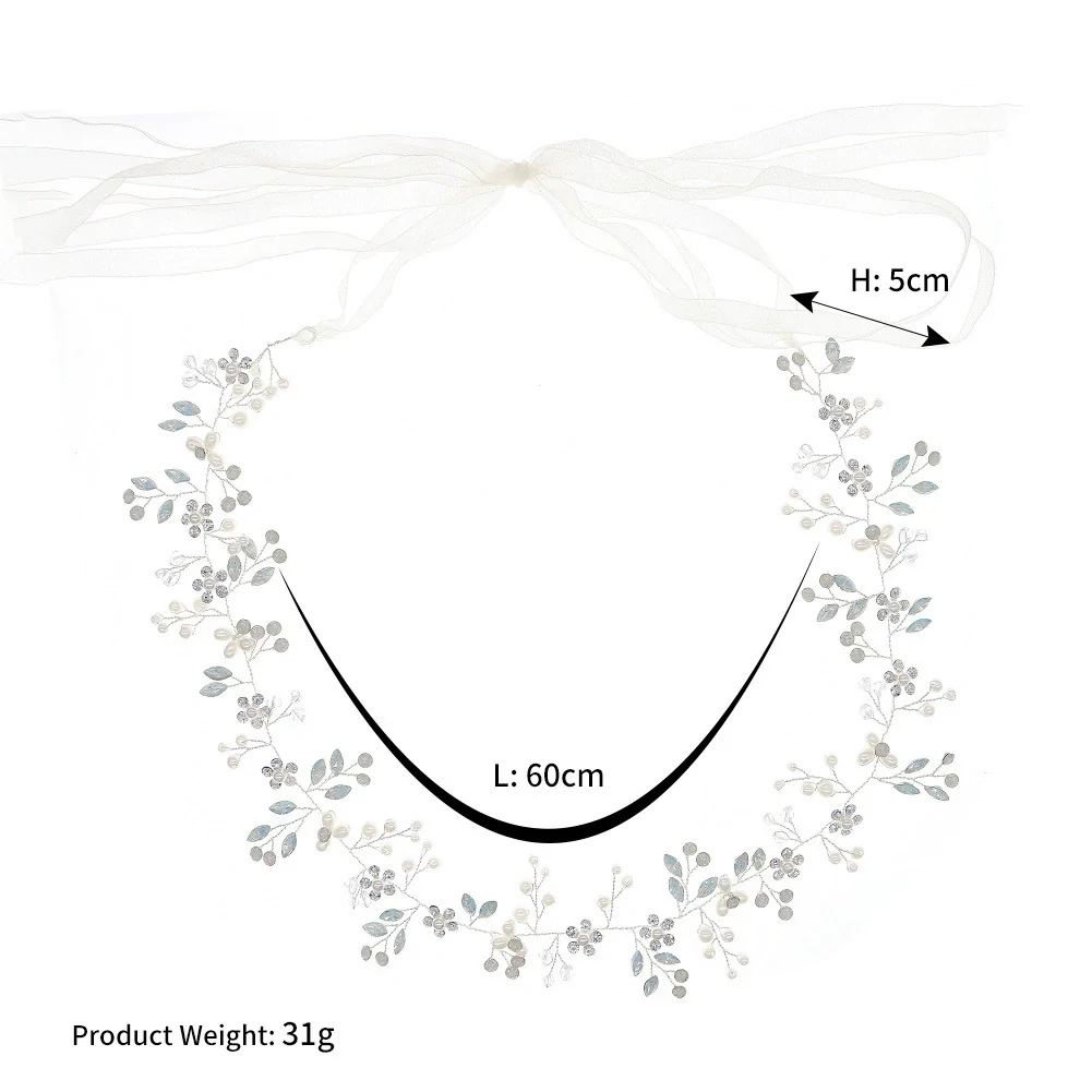 Jewelry Bridal Belt Handmade Flower Pearl Crystal Diamond Weaving Sweet Style - Image 6